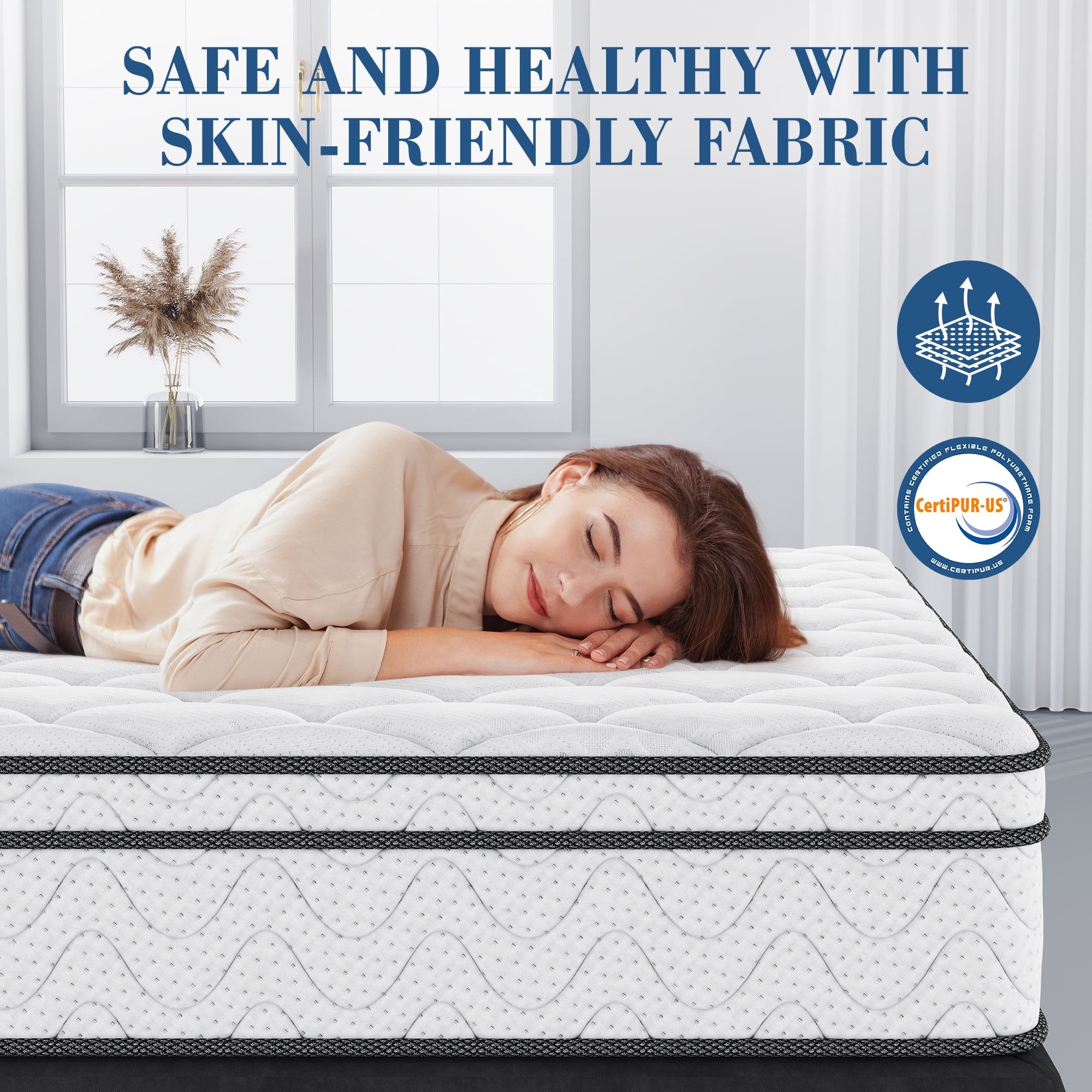 9 Inch Twin-XL Mattress, CertiPUR-US Certified Memory Foam Hybrid Mattress in a Box, Medium Firm Bed Mattress for Kids, Teens & Adults, Neche Single Mattress with Pressure Relief & Support