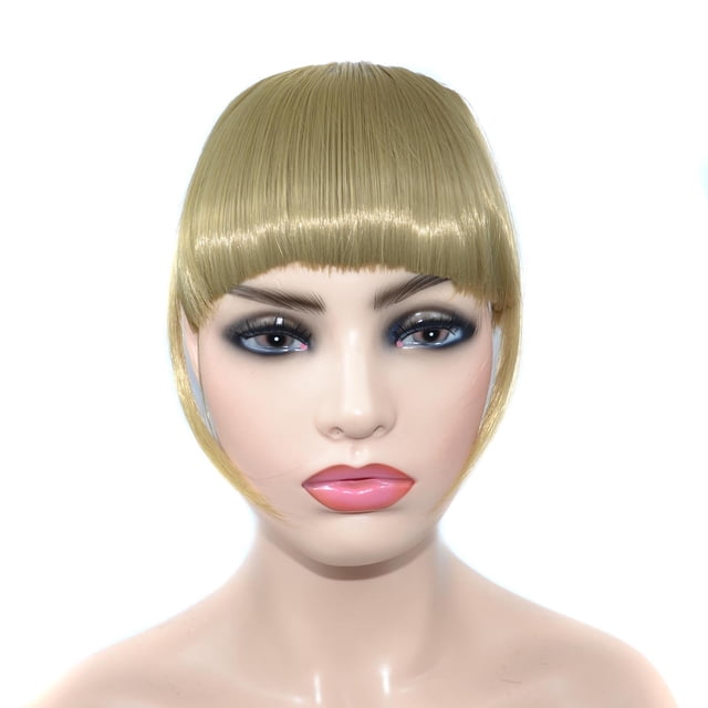 Pelucas con flequillo para mujer, peluca ondulada suelta, trenza, diadema, flequillo sintético, extensiones de cabello con flequillo térmico para mujer, un solo cepillo