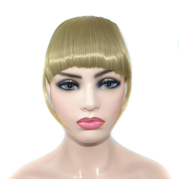 Pelucas con flequillo para mujer, peluca ondulada suelta, trenza, diadema, flequillo sintético, extensiones de cabello con flequillo térmico para mujer, un solo cepillo