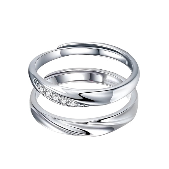2 Anillos Duo Promesa Plata Fina 925 Amor Parejas 14 Febrero