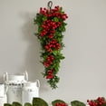 thumbnail image 4 of Nearly Natural 26" Berry Boxwood Teardrop Artificial Plant, Red, 4 of 5