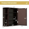 thumbnail image 2 of RONG-3 Bathroom Medicine Cabinet with Mirror, Wall Mounted Home Storage with Door & 6 Open Shelves, Adjustable Shelves, Mirrored Bathroom Wall Cabinet ，Coffee, 2 of 10