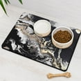 thumbnail image 3 of Pet Food Mat Absorbent Water Non-Skid Pet Food Mat Black Marble Pet Feeding Mat Dog Water Bowl Mat for Messy Drinker, 3 of 7