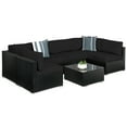 thumbnail image 3 of Best Choice Products 7-Piece Outdoor Modular Patio Conversation Furniture, Wicker Sectional Set - Black/Black, 3 of 9