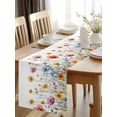 thumbnail image 3 of Burlap Table Runner 90 Inches Long, Pastoral Watercolor Floral Non-Slip Kitchen Table Runners for Dining Room Everyday Use Party Table Decorations Country Red Blue Wildflowers, 3 of 9