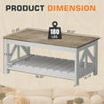 thumbnail image 7 of Homall 39" 2-Tier Farmhouse Coffee Table Wood Center Table with Storage Shelf for Living Room, Oak & White, 7 of 7