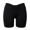 thumbnail image 7 of KANG Fashion Women's V-Waist High-Rise Yoga Shorts Tummy Control & -Lifting Design Breathable Compression Fabric Stylish Athletic Shorts for Running Gym and Workout Black XS, 7 of 7