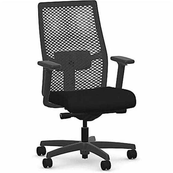 Ignition 2.0 Reactiv Mid-Back Task Chair, 17.25" to 21.75" Seat Height, Black Fabric Seat, Black Back, Ships in 7-10 Bus Days