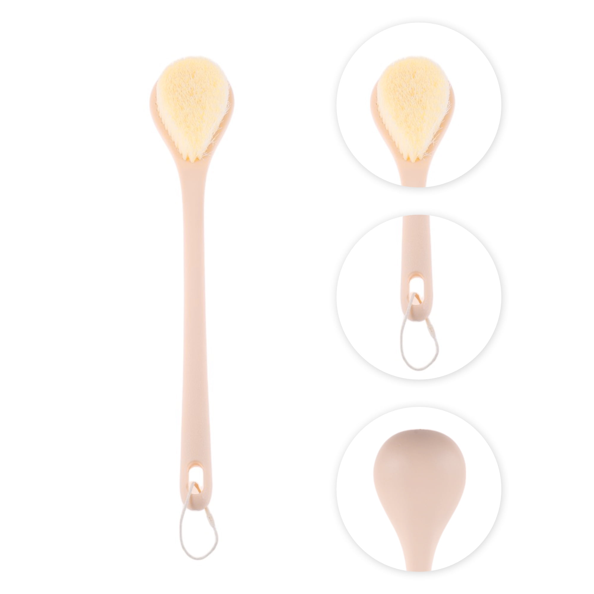 Unique Bargains 1pc Long Handle Bath Brush for Bathroom Pink 3.77"x3.34"x 1.57"