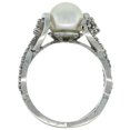 thumbnail image 2 of 14k White Gold Infinity Ring with 0.32 cttw Diamonds & 9mm White Pearl, 3/8 inch wide, size 8, 2 of 4