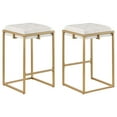 thumbnail image 2 of Nadia Square Padded Seat Counter Height Stool (Set of 2) Beige and Gold, 2 of 11