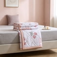 thumbnail image 6 of Lypsnake Floral Print Cooling Blankets, Soft Breathable Lightweight Rose Pattern Quilted Throw with Peach Trim, Cozy Skin-Friendly Bedding for Bed Couch Office, 6 of 6