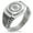 Silver, variant on Stainless Steel Vegvisir Web of Wyrd Skuld’s Net Viking CZ Ribbed Needle Stripe Pattern Biker Style Polished Ring