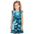 thumbnail image 1 of Balery Blue Kyanite Camisón de princesa para niñas, pijama de algodón con mangas abullonadas, suave y bonito.-XX-Large, 1 of 6