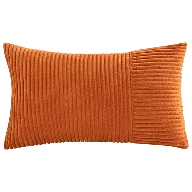 Corduroy Splicing Pillowcase With Modern Style Living Room Sofa Cushion Border Solid Color Waist Pillow Cushion