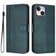 thumbnail image 1 of For iPhone 15 Cases Wallet Stand Retro Texture Leather Phone Cover with Lanyard - Grey, 1 of 5