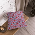 thumbnail image 5 of KLL Strawberries Decorative Throw Pillow Covers Velvet Soft for Couch Sofa Bedroom Living Room Outdoor (No pillow core)- 18"x18", 5 of 5