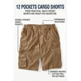 thumbnail image 2 of Boulder Creek By Kingsize Men's Big & Tall  12" Side-Elastic Stacked Cargo Pocket Shorts, 2 of 6