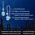 thumbnail image 2 of Gem Stone King 14K White Gold Blue Apatite and White Diamond French Wire Dangle Earrings for Women (1.18 Cttw, Gemstone Birthstone, Oval 6X4MM and Round 2.5MM), 2 of 6