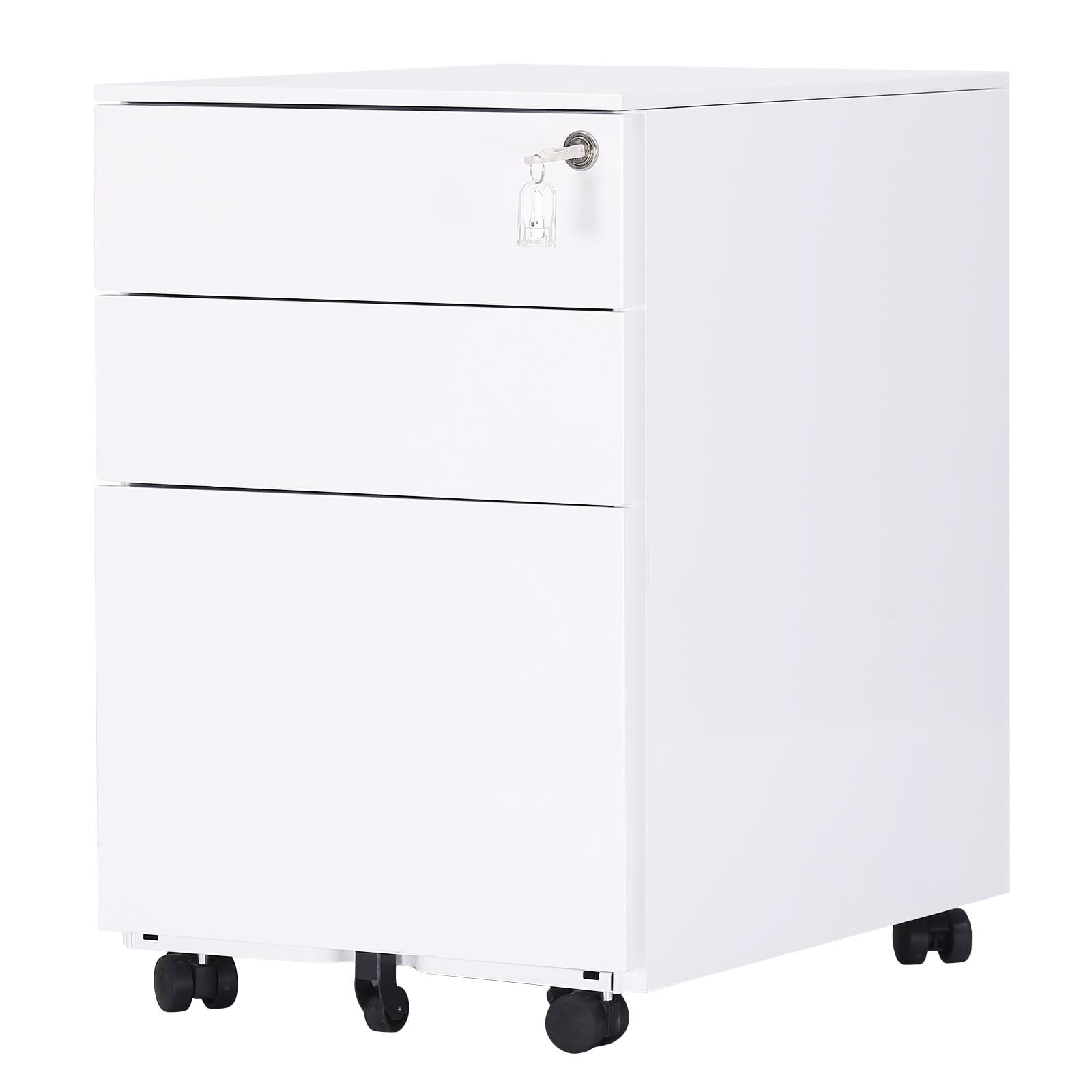 SamyoHome 3Drawer Rolling File with Lock Vertical File