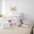 thumbnail image 6 of Castle Fairy Chic Flowers Bedding Comforter Set 7 Pieces for Female Men Women,Spring Garden Full Bedding Set Lightweight,Floral Blossoms Fitted Sheet Flat Sheet,Breathable Home Decor,Reversible, 6 of 8