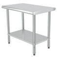 thumbnail image 1 of Table en Acier Inoxydable Table de Préparation Commerciale avec Dosseret, Table de Travail Robuste avec Tablette Inférieure Réglable pour Restaurant, Maison et Hôtel, 1 of 7