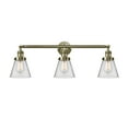 thumbnail image 5 of Innovations Lighting  Cone 3 Light 30" Bath Vanity Light Antique Brass/Seedy, 5 of 5