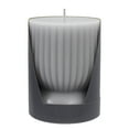thumbnail image 3 of Better Homes & Gardens Unscented Ribbed Pillar Candle, 3x4 Inches, Gray, 3 of 5