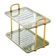 thumbnail image 3 of Bandeja acrílica de 2 niveles para baño, organizador de encimera, resistente a caídas, para cosméticos Verde, 3 of 9