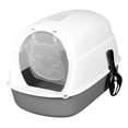 thumbnail image 5 of Hooded Cat with Lid Enclosed Cat Toilet Reusable Cat Litter Tray Gray, 5 of 8