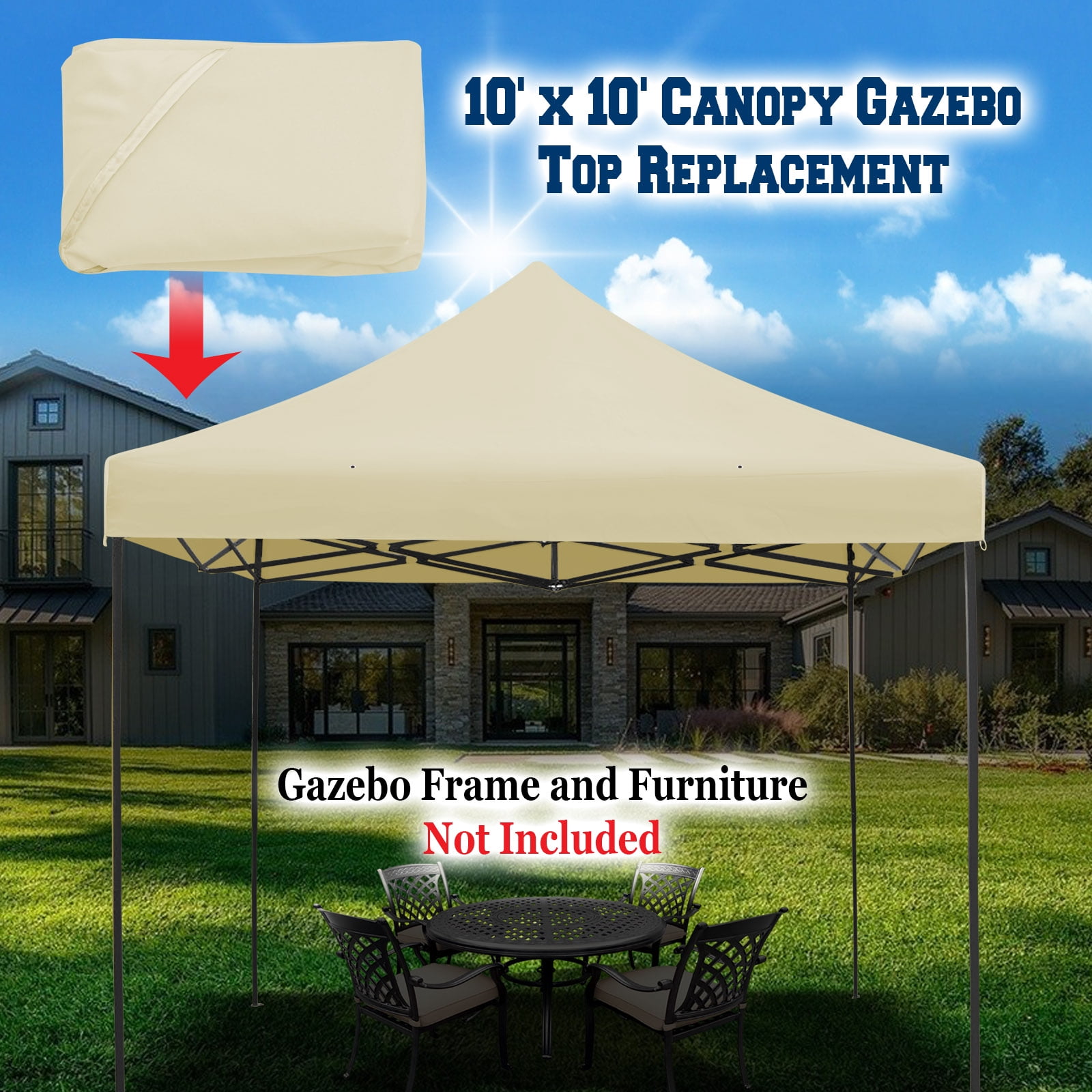 Sunrise Ez pop Up Instant Canopy 10'X10' Replacement Top Gazebo
