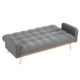 thumbnail image 5 of 69" Soft Teddy Fleece Sofa Bed, Couch with 3-Speed Convertible Design, Futon with Stable Durable Frame for Living Room Small Spaces, Gray, 5 of 9