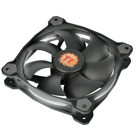 Thermaltake Riing 12 Series High Static Pressure 120mm Circular LED Ring Case/Radiator Fan with Anti-Vibration Mounting System Cooling CL-F038-PL12WT-A