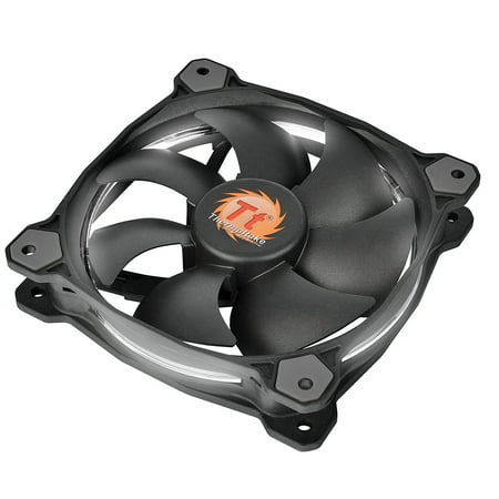 Thermaltake Riing 12 Series High Static Pressure 120mm Circular LED Ring Case/Radiator Fan with Anti-Vibration Mounting System Cooling CL-F038-PL12WT-A (Best Static Pressure Fans 120mm)