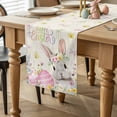 thumbnail image 2 of Happy Easter Table Runner 108 Inches Long for Kitchen Dining, Spring Farmhouse Easter Bunny Eggs Floral Dresser Scarf Farmhouse, Dining Table Decorations for Wedding/Parties, 13 x 108 In, 2 of 8