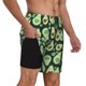 thumbnail image 2 of Balery Avocado Heart Bañador para hombre, shorts de playa de secado rápido con entrepierna y forro de compresión-Medium, 2 of 6