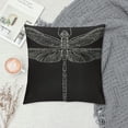 thumbnail image 2 of Wuche  Dragonfly 18x18 Inch Pillow Case Black White Insect Dragonflies Wings Nature Throw Pillow Cover Decorative Square Cushion  Canvas for Women Men Sofa Bed Multiple specifications, 2 of 5