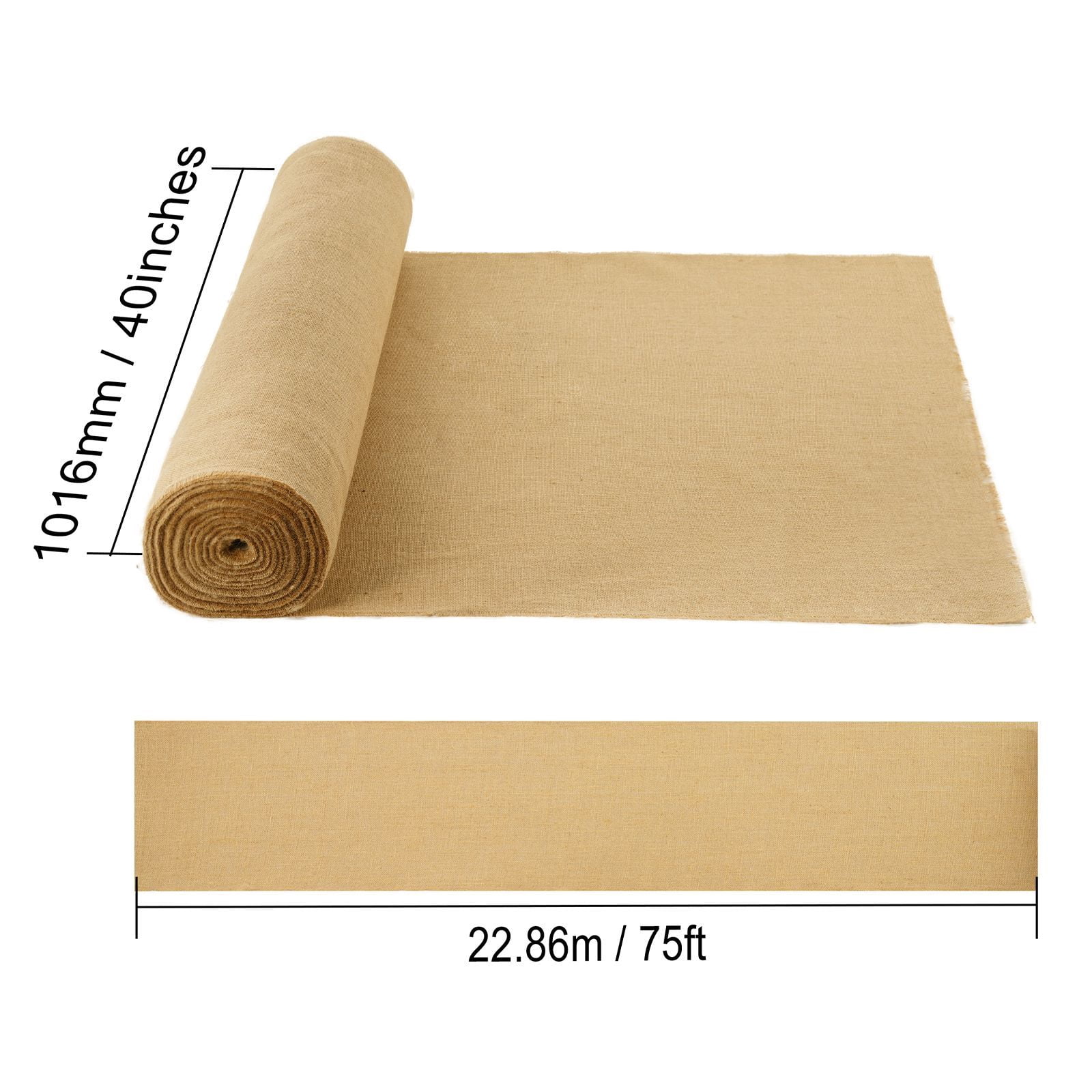 Burlap Fabric Roll, 40' x 75 ft & 50 x 50 High Density Wide Natural Burlap Fabric Rolls, Jute Fabric Burlap Tree Wrap Roll, for Decor, Crafts, Wedding, Gardening, Plant & Tree Winter Covering