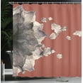 thumbnail image 3 of Ambesonne Flower Shower Curtain, Abstract Futuristic Petals, 69"Wx75"L, Dimgray Eggshell, 3 of 4