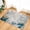 Gray Teal, variant on Navy Blue Floral Indoor Door Mat - 20"x31.5", Non-Slip Welcome Mat for Outdoor, Beige Vintage Farmhouse Botanical Leaves Front Doormat for Entry, Low-Profile Doormat Entrance Rug for Kitchen/Bathroom