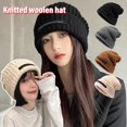 thumbnail image 2 of Wartleves Gorro de lana de punto, gorro de pelo cálido, gorro para el frío, lote para mujer para exteriores A0 para hombre G1H2 пю, 2 of 6