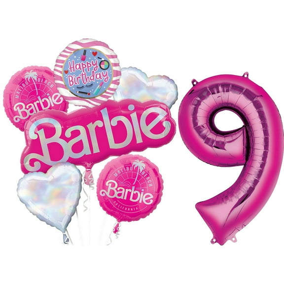 Anagram Barbie California Dreaming 9th Birthday Party Supplies Balloon Bouquet Decorations
