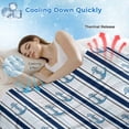 thumbnail image 3 of Navy Blue Anchor Nautical Cooling Blanket, Lightweight Breathable Summer Throw Blanket with Double Sided Cold Effect, Blue Coastal Ocean Picnic Beach Blankets Bed Sheet for Hot Sleepers 40"x60", 3 of 8