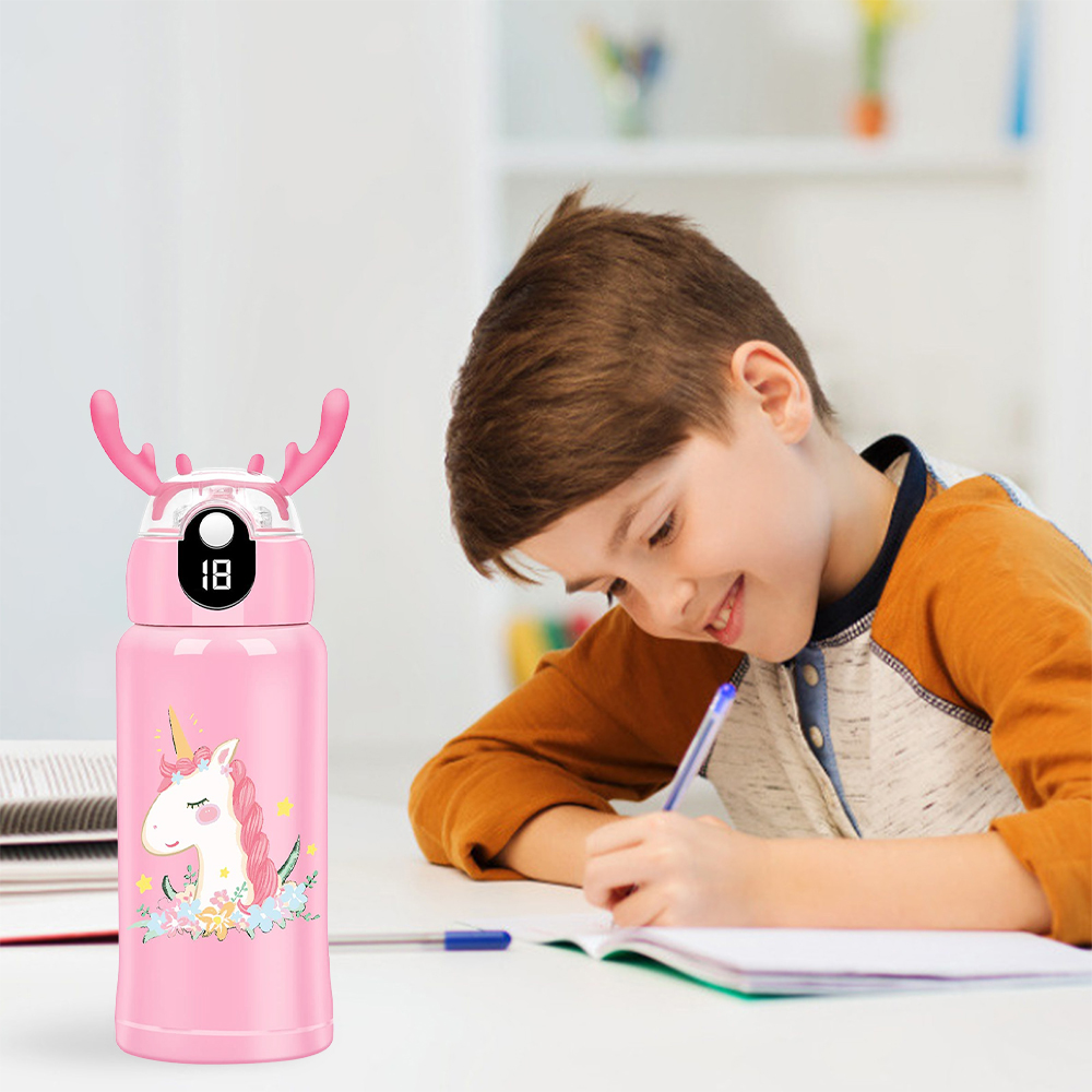 Kids Water Bottle 316 Stainless Steel Vacuum Insulated Thermos Student Children's Thermos Cup, Size: 24×9.5×9.5(CM), Pink