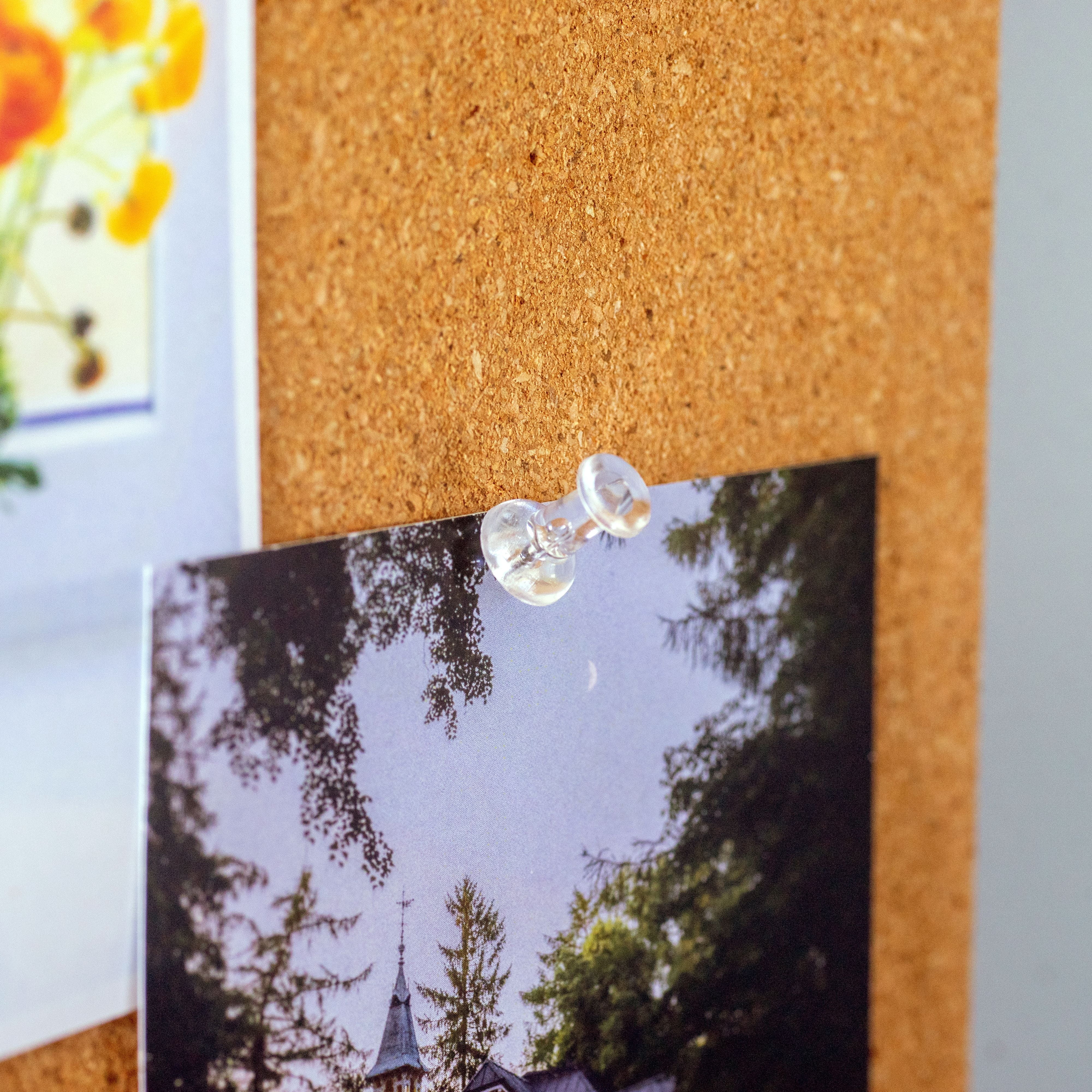 Ook Push Pins, Steel and Plastic, Clear, Interior Multi-Material, 60 pack