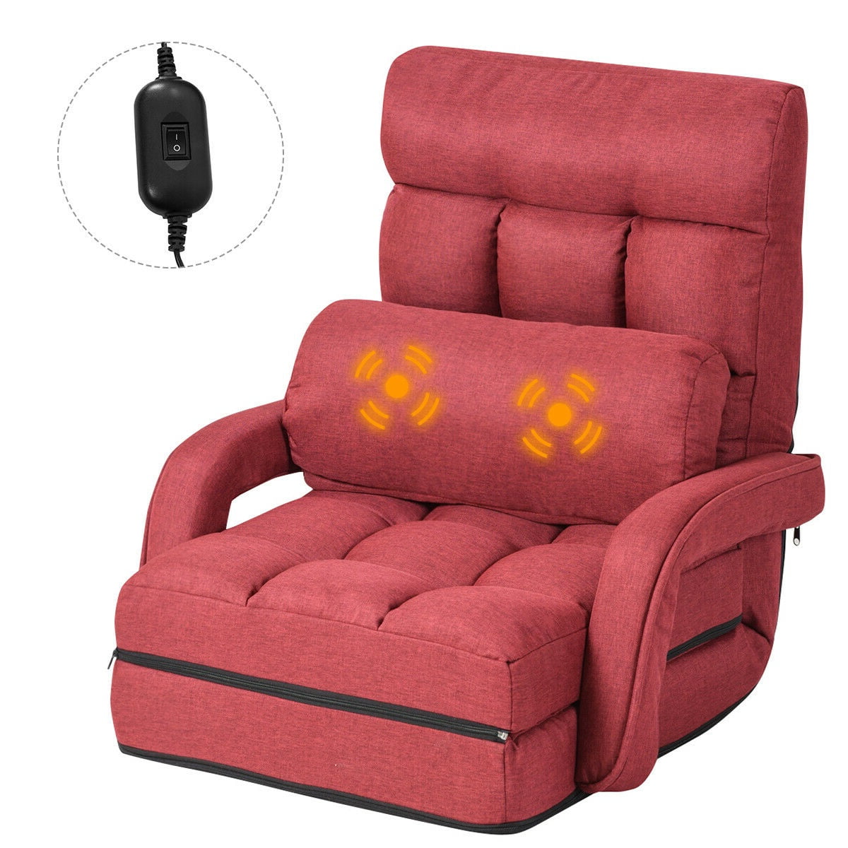 VILOBOS Adjustable Lazy Sofa 5 Position Folding Floor Chair Cushioned Recliner 