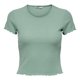 thumbnail image 1 of ONLY Camiseta de mujer - ONLEMMA SHORT TOP, cuello redondo, cropped, acanalada, lisa Verde claro XS (X-Small), 1 of 6