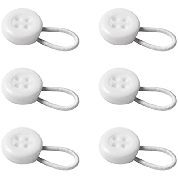 6 Pcs Invisible Waist Extender Button,Elastic Extender Buttons,Spring Waistband Adjustment Button,Flexible Collar Neck Extenders,No-Sew Extend Buttons for Dress Shirts Pants Trouser (White)