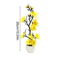 thumbnail image 3 of Potted Silk Fake Flowers Tabletop Decor, Small Artificial Plants Indoor with Adjustable Branches&Ceramic Pot for Tea Living Room Study Desk Home Decor, 3 of 6