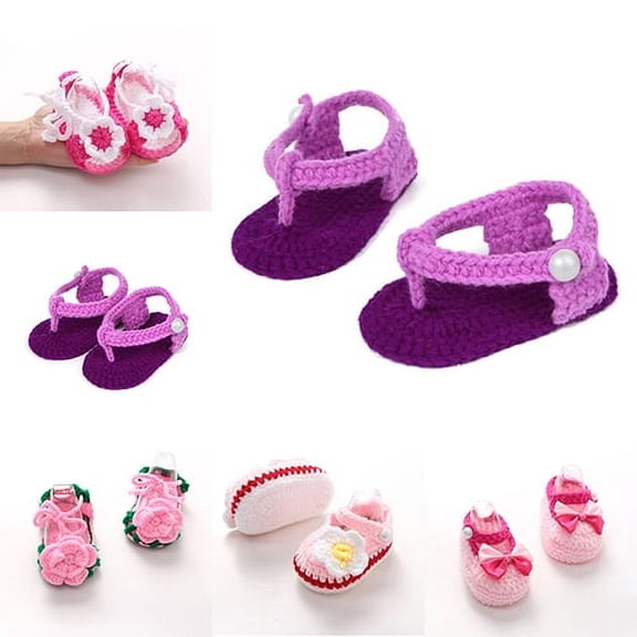 SPRING PARK Toddler Shoes Baby Knitted Crochet Cotton Sock Toddler Infant Boys Girls Soft Kid Cute